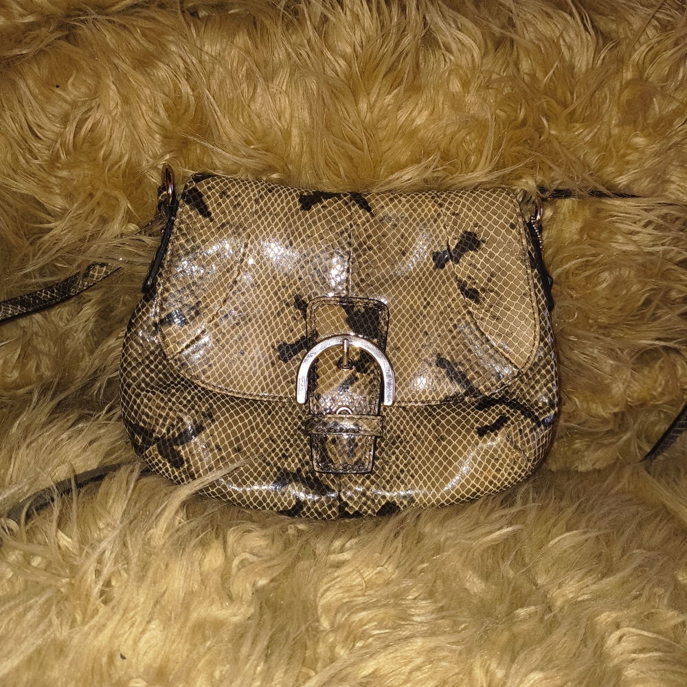 COACH Taupe Snake Print Small Purse